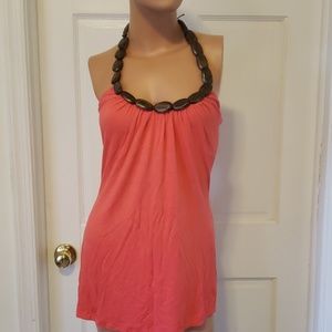 Body central coral halter top